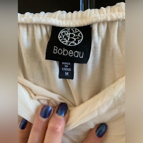 Bobeau Strapless Cream Boho Bridal Crochet Lace Dress | Medium - Picture 3 of 6